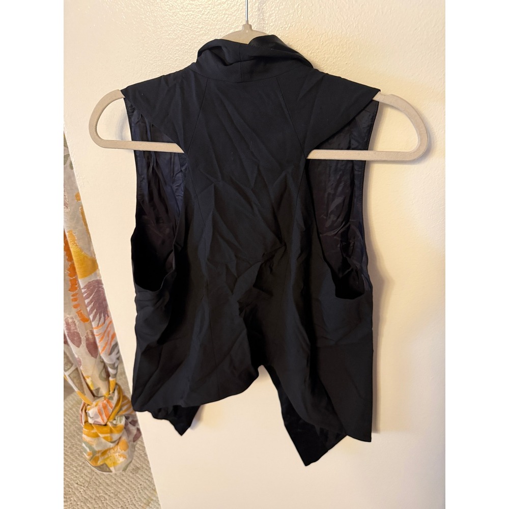 Eileen Fisher tux vest silk collar black contrast classic tailored luxurious euc - Picture 8 of 10